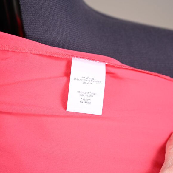 NWOT Short Sleeve Coral Viscose Button Down blouse-Petite Large - Picture 7 of 7
